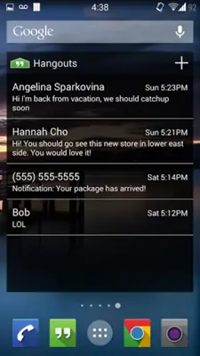 Hangouts Widget android App screenshot 2